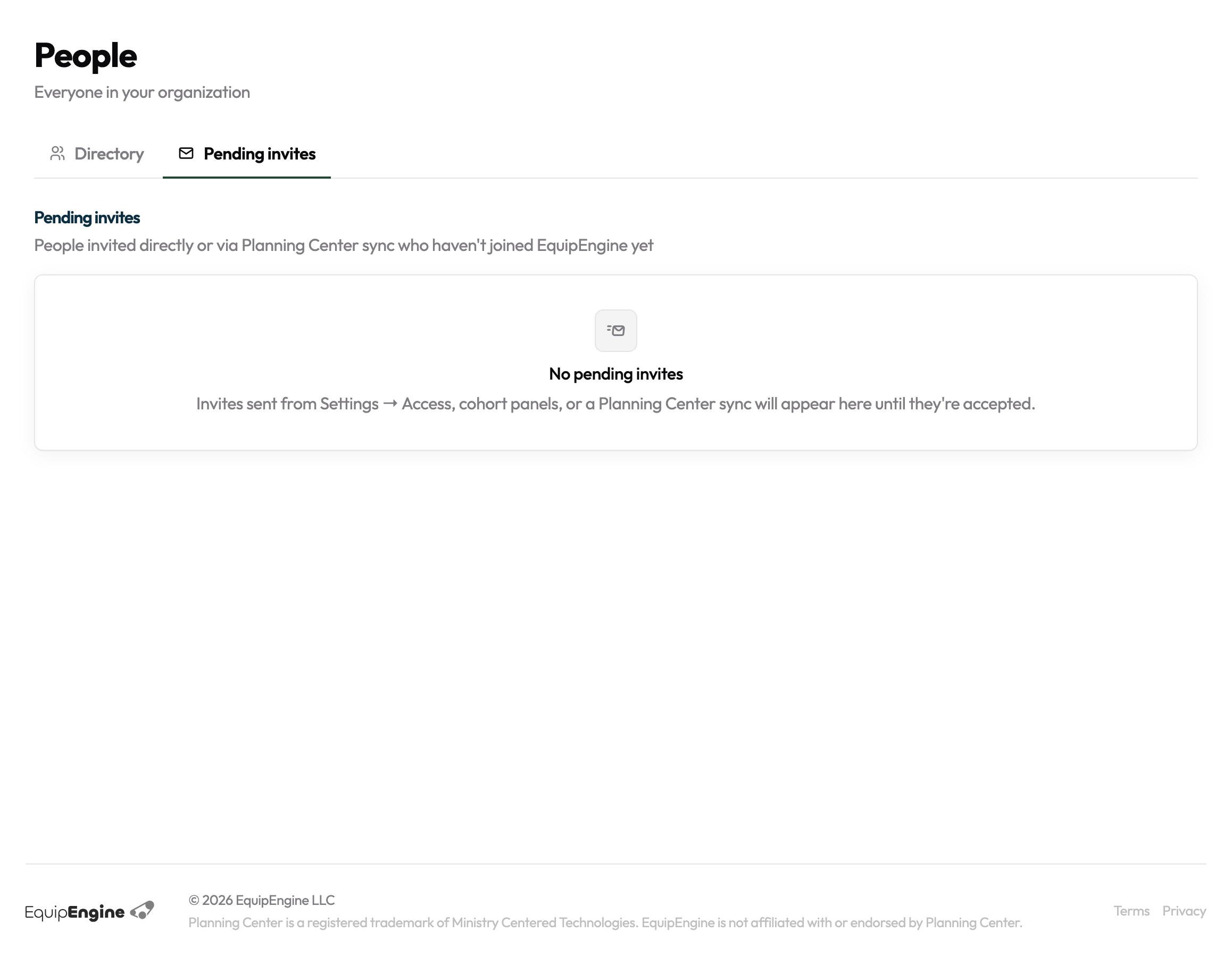 People → Invites tab — the queue of pending and unsent invitations with Send all unsent, Resend, and Remove invite controls.